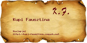 Kupi Fausztina névjegykártya
